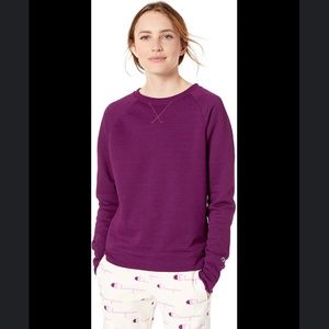 Champion  purple powerblend boyfriend crew sweater women’s size S